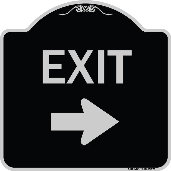 Parking Lot Exit Right Arrow Heavy-Gauge Aluminum Architectural Sign, 18" L, 18" H, BS-1818-23421